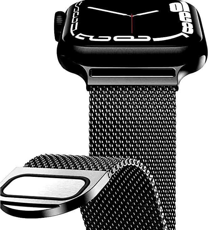 Black Stainless Steel with Magnetic Wristband Strap