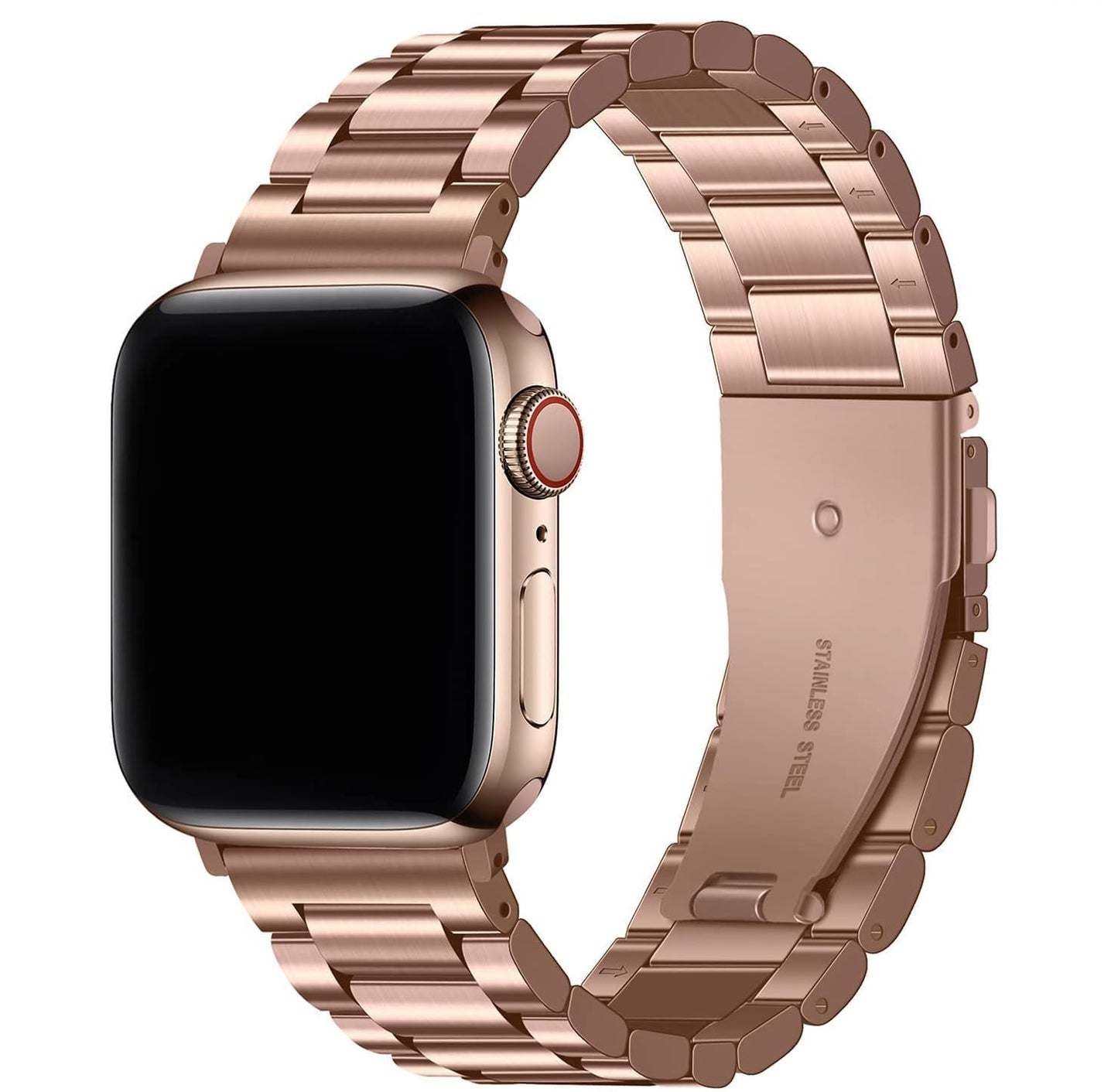 Heavy Metal Stainless Steel Chain Watch Strap Rose Gold
