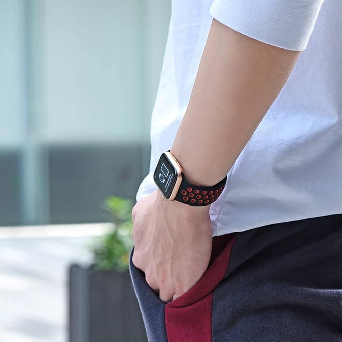 Black & Red Luxury Silicone Strap