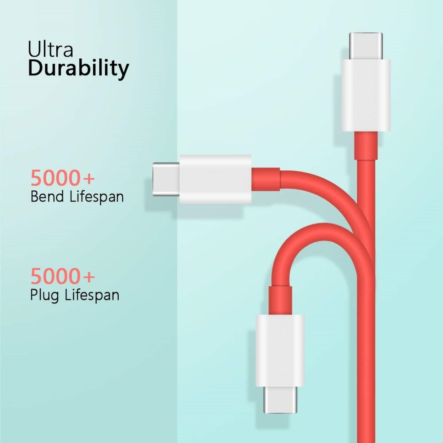 NINESTAR 80W Charger Cable USB to Type C Warp Charger SuperVooc/Dash Super Charge Cable