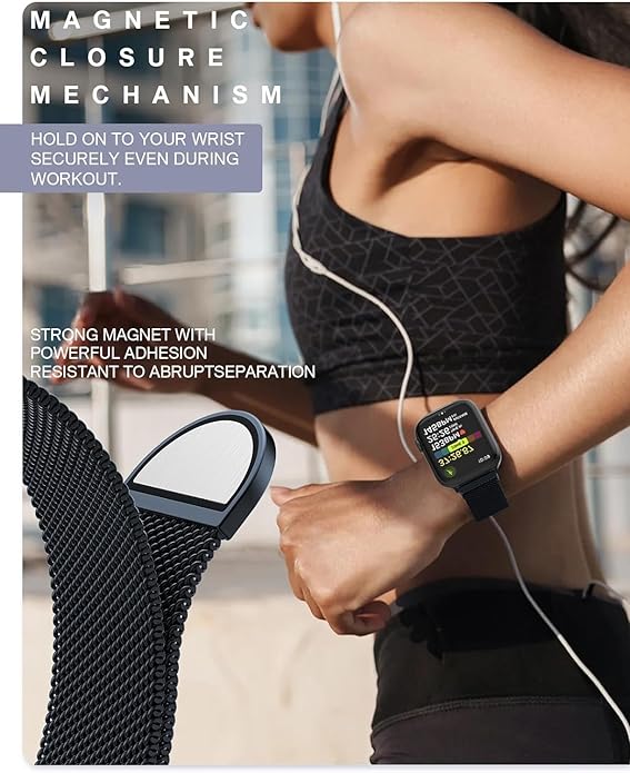 Midnight Blue Stainless Steel with Magnetic Wristband Strap