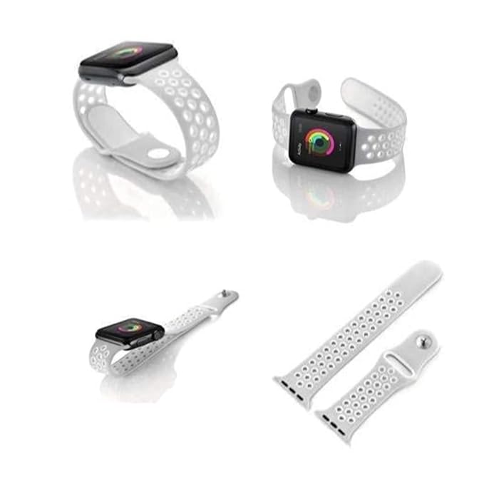 Grey & White Luxury Silicone Strap
