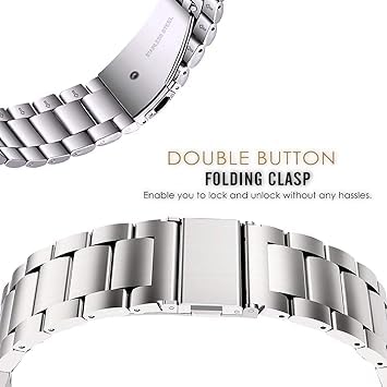 Heavy Metal Stainless Steel Chain Watch Strap Silver
