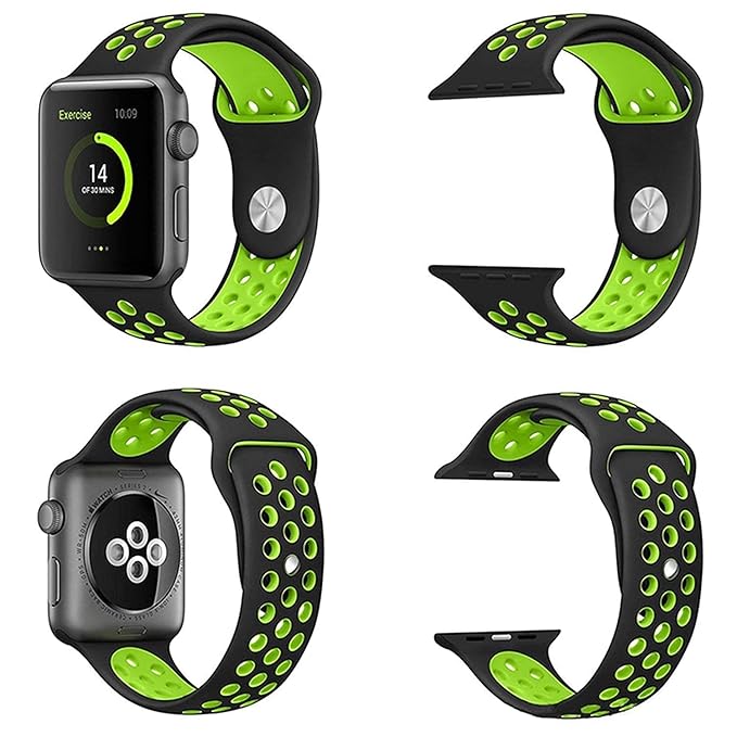 Black & Green Luxury Silicone Strap