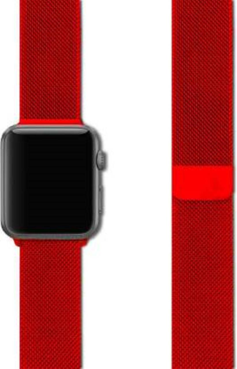 Red Stainless Steel with Magnetic Wristband Strap