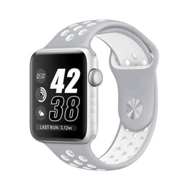Grey & White Luxury Silicone Strap