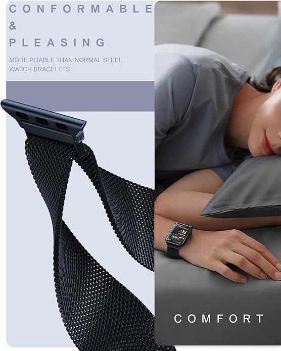 Midnight Blue Stainless Steel with Magnetic Wristband Strap