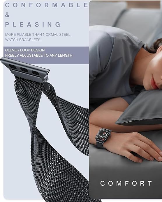 Dark Silver Stainless Steel with Magnetic Wristband Strap