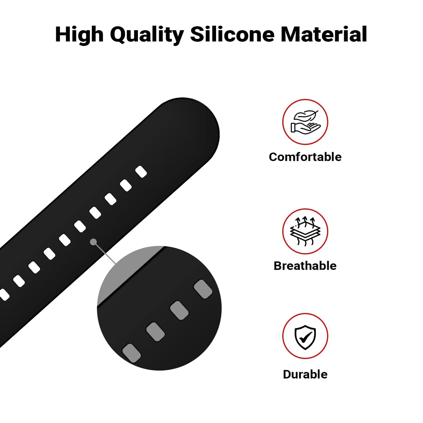 Black Silicone Plane Hock Lock Strap