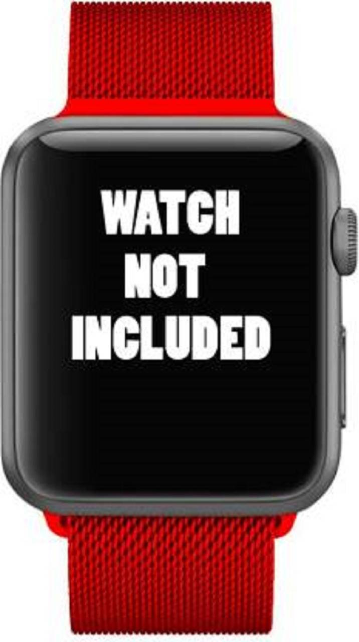 Red Stainless Steel with Magnetic Wristband Strap