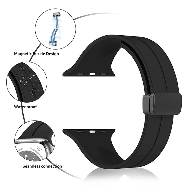 Silicone Magnetic Buckle Black