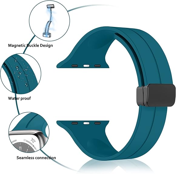 Silicone Magnetic Buckle Spacy Teal Green