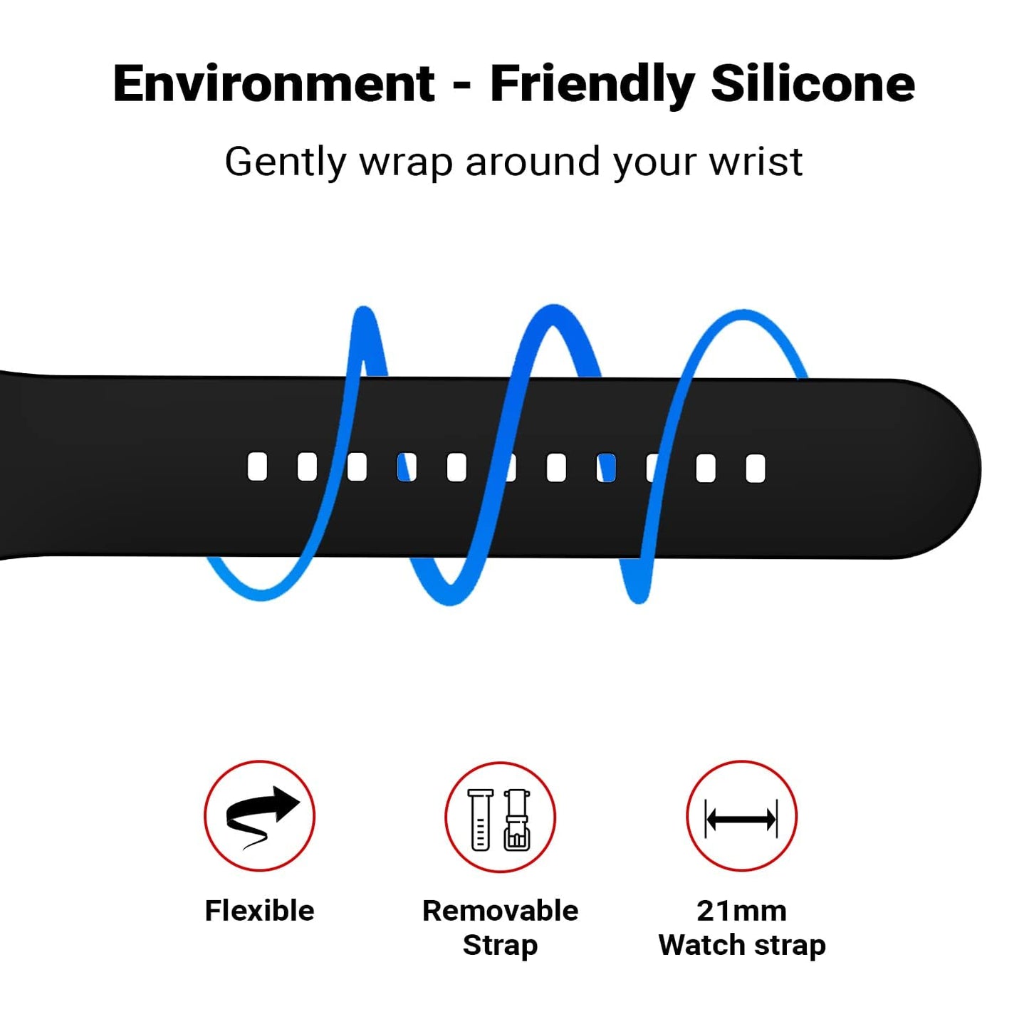 Black Silicone Plane Hock Lock Strap