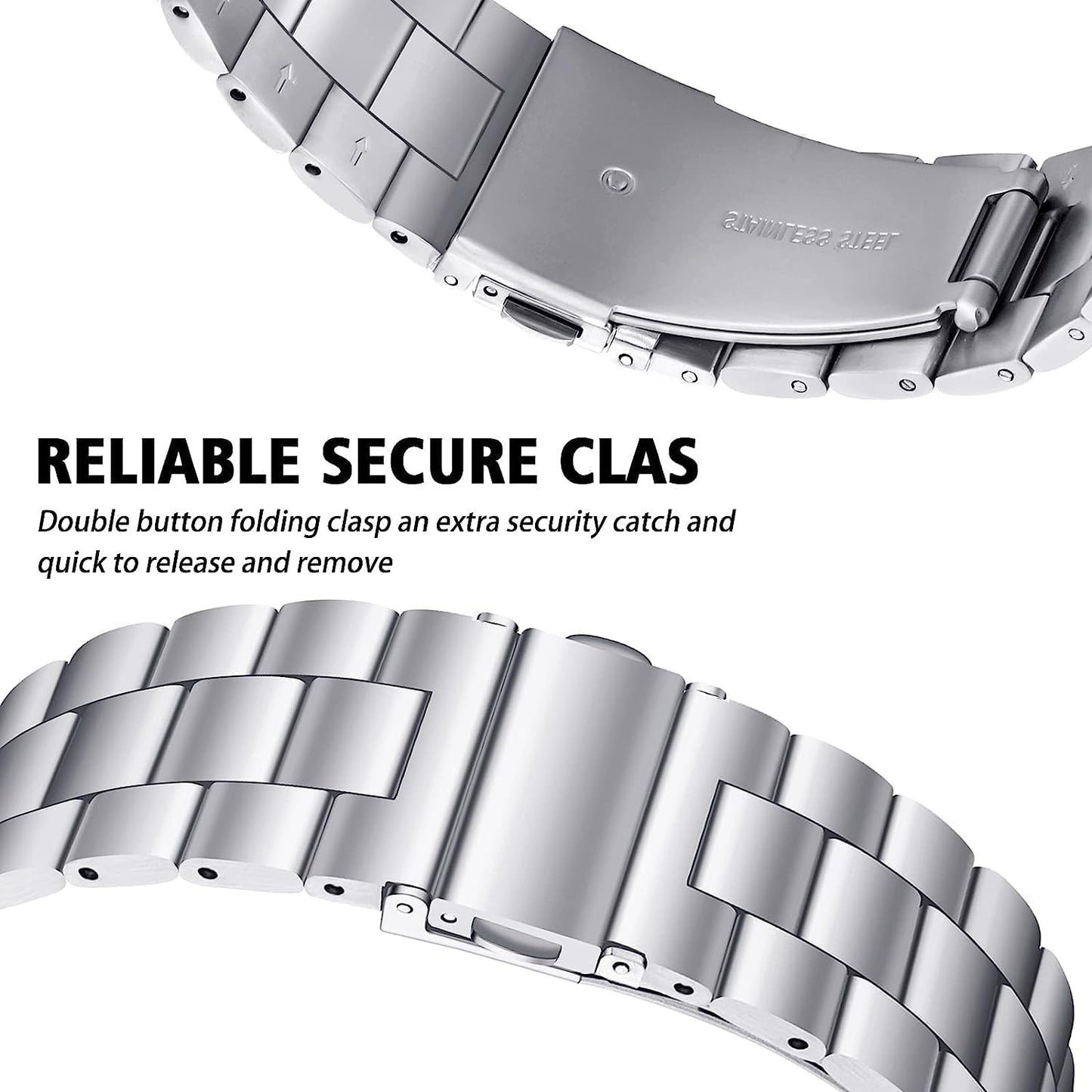 Heavy Metal Stainless Steel Chain Watch Strap Silver