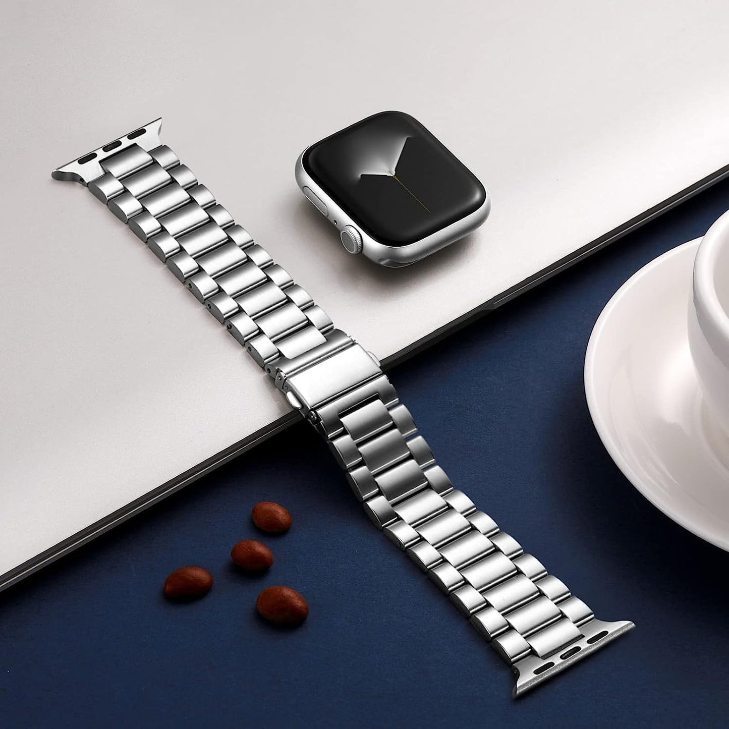Heavy Metal Stainless Steel Chain Watch Strap Silver