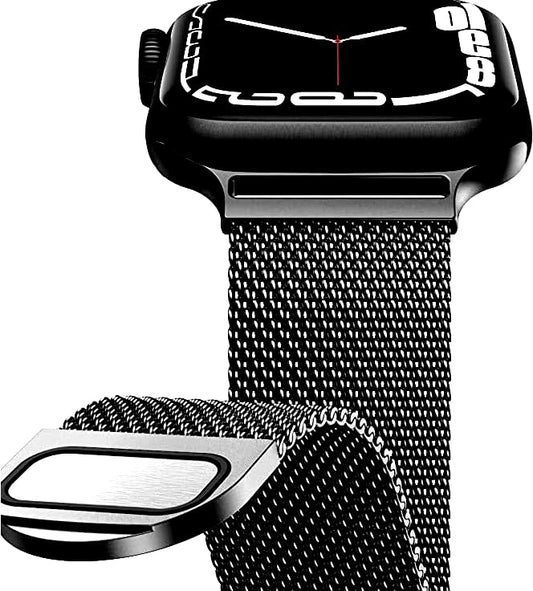 Black Stainless Steel with Magnetic Wristband Strap
