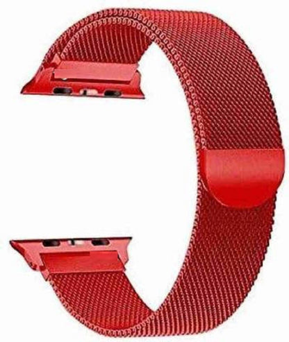 Red Stainless Steel with Magnetic Wristband Strap