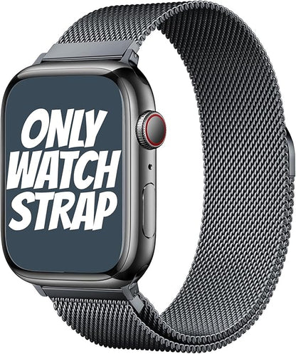 Dark Silver Stainless Steel with Magnetic Wristband Strap