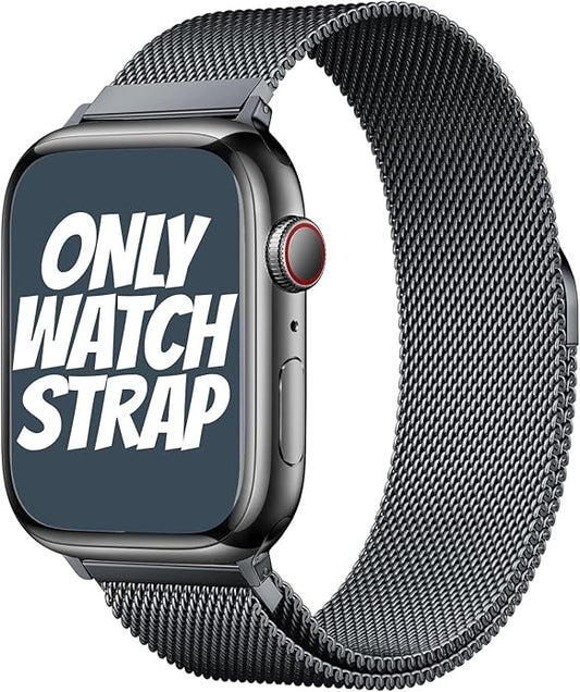 Dark Silver Stainless Steel with Magnetic Wristband Strap