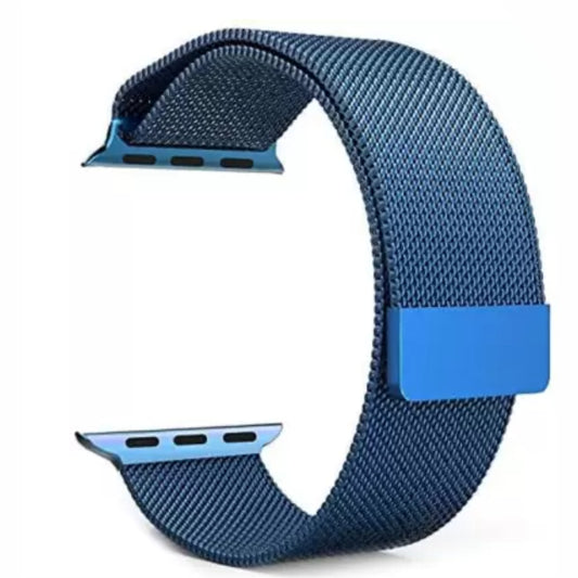 Blue Stainless Steel with Magnetic Wristband Strap