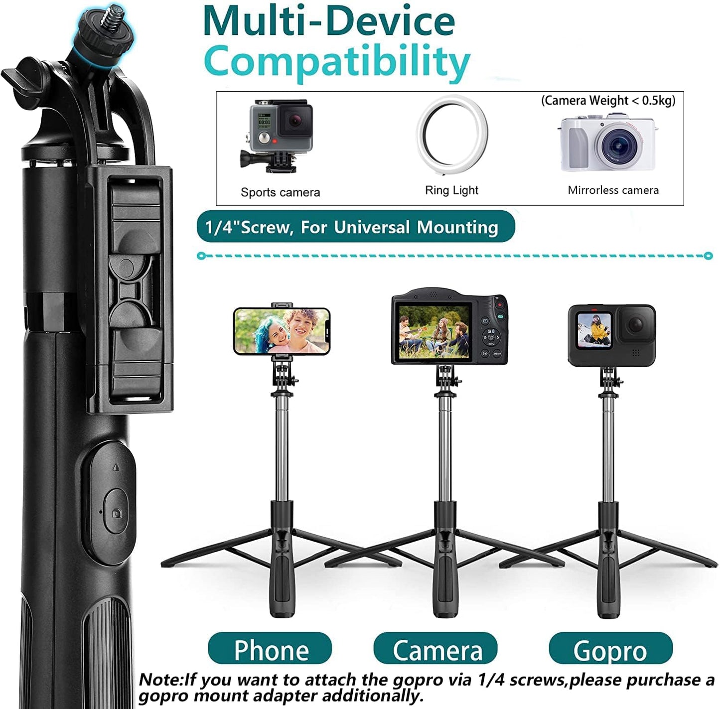 Q16 Magic Snapshot Long Selfie Stick