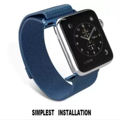 Blue Stainless Steel with Magnetic Wristband Strap