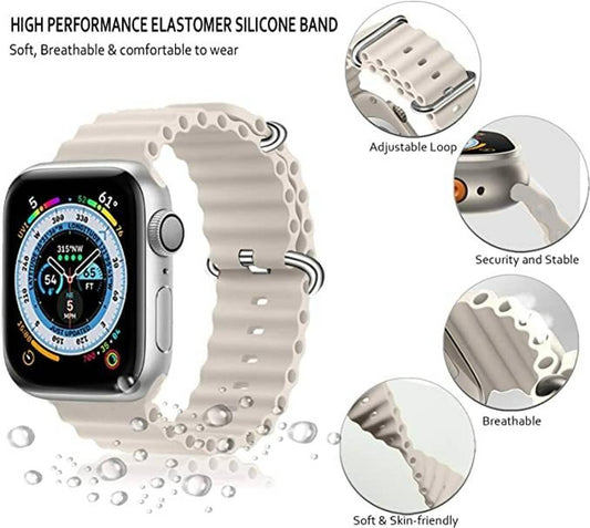 Ocean Silicone Strap Cream