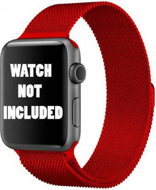 Red Stainless Steel with Magnetic Wristband Strap