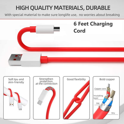 NINESTAR 80W Charger Cable USB to Type C Warp Charger SuperVooc/Dash Super Charge Cable