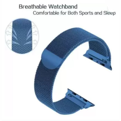 Blue Stainless Steel with Magnetic Wristband Strap