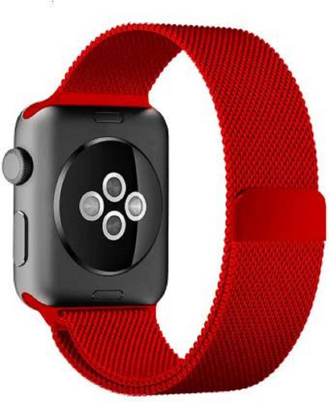 Red Stainless Steel with Magnetic Wristband Strap