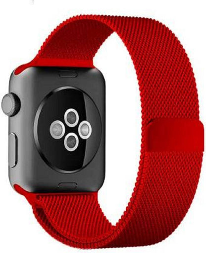 Red Stainless Steel with Magnetic Wristband Strap