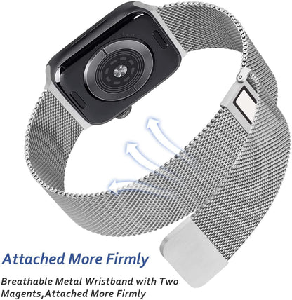 Silver Stainless Steel with Magnetic Wristband Strap