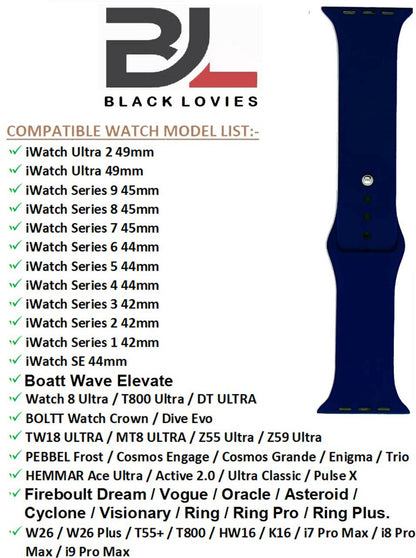 Plane Silicone Strap Navy Blue