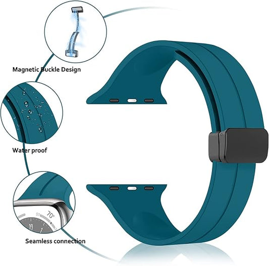 Silicone Magnetic Buckle Spacy Teal Green