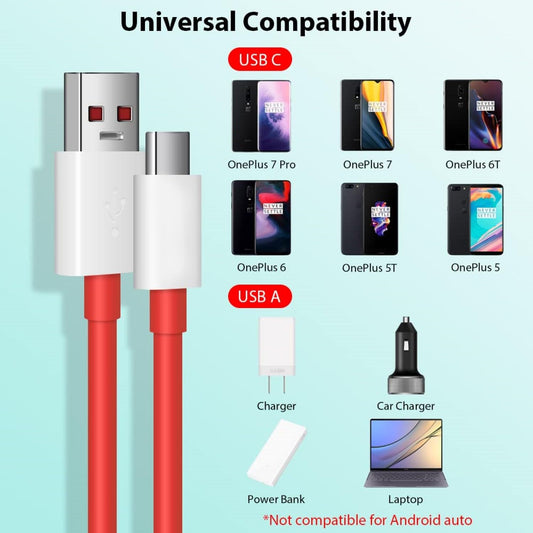 NINESTAR 80W Charger Cable USB to Type C Warp Charger SuperVooc/Dash Super Charge Cable