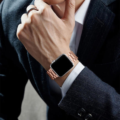 Heavy Metal Stainless Steel Chain Watch Strap Rose Gold